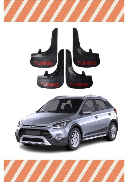 Hyundai I20 2015-2020 Tunıng Yazılı 4'lü Tozluk Çamurluk Paçalık