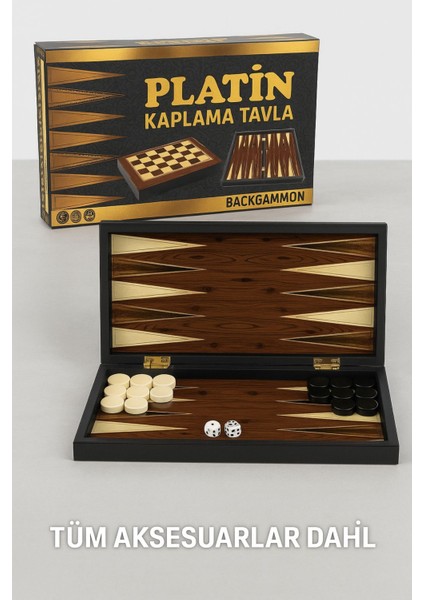 Platin Kaplama Büyük Boy Tavla – Tavla & Dama 2’si 1 Arada, Çizilmez Yüzey Set fırsatları
