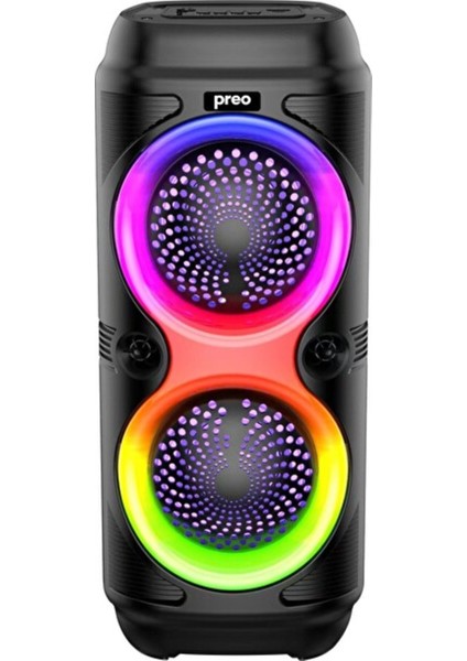 MM25 Kablosuz Karaoke Kule Hoparlör 10 W Güçlü Ses Performansı Renkli Işıklar ile