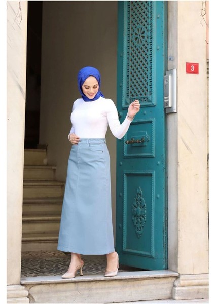 Tesettür Etek Açık Mavi