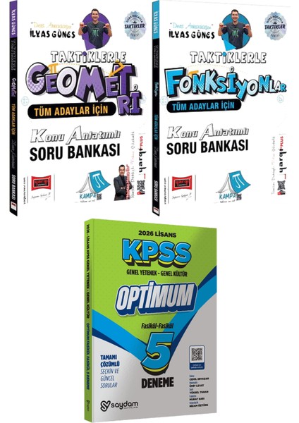 Taktiklerle Geometri Fonksiyonlar Ilyas Güneş - Lisans Optimum 5 Deneme