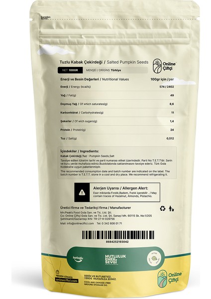 Tuzlu Kabak Çekirdeği 100GR fiyatları