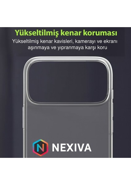 iPhone 17 Pro Uyumlu Şeffaf Sert Mika Kılıf – Sararma Karşıtı, Yükseltilmiş