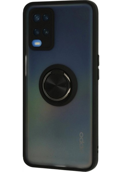 Oppo A54 4g Kılıf Montreal Yüzüklü Silikon Kapak - Siyah fiyatları