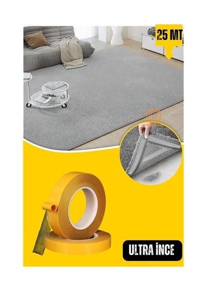 Halı Yapıştırıcı Halı Kaydırmaz Bant Ultra Ince 25 Metre