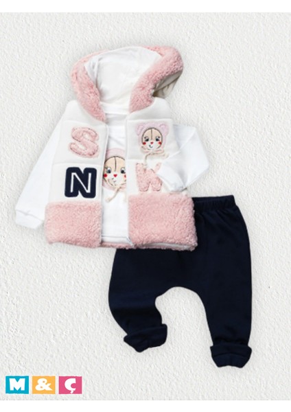 3 Lü Yeleklı Kalın Kışlık Kız Bebek Takım 3 Iplık Alt Üst Takım Baby Gırl Set fiyatları
