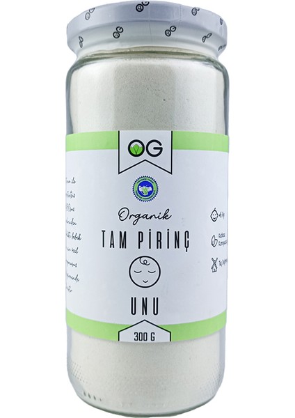Og Natural Organik Tam Pirinç Unu 300 gr