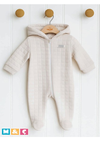 Unisex Kapşonlü Ayaklı Kapitone 3-6-9 Ay Kız Erkek Bebek Tulum Hooded Footed Baby Romper fiyatları