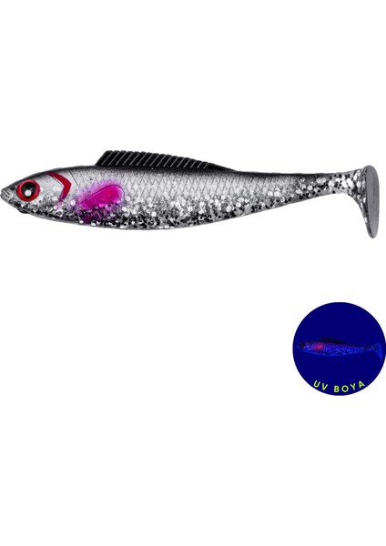 1 Adet Tatlı/tuzlu Su Için Silikon Suni Balık - 4.5gr - 8.5cm Fishack Predatorx Uv Boyalı Ghosty