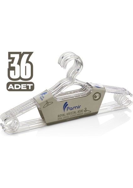 36 Adet Royal Kristal Askı Elbise Askısı