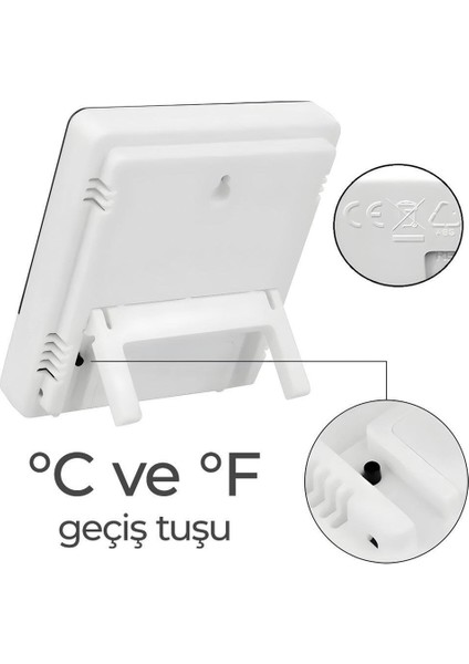Masaüstü Dijital Termometre Higrometre – Sıcaklık Nem Ölçer, LCD Ekran, Alarm Masa Saati fırsatları