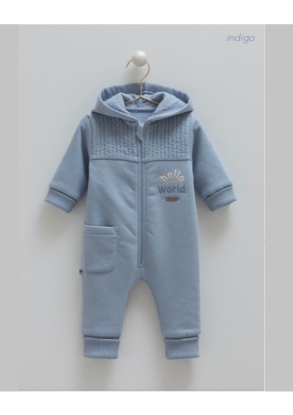 Barbosa Caramell %100 Pamuk Hello World 3 Iplik Şardonlu Erkek Bebek Lux Tulum TE2093 (Yeni Sezon)