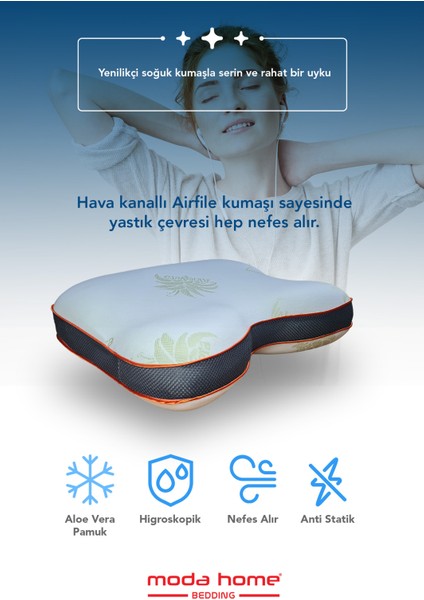 Aloe Vera Kumaşlı anti snore uyku Yastığı,boyun destekli ortopedik Cilt Dostu Visco Parçacıklı Yastık indirimleri