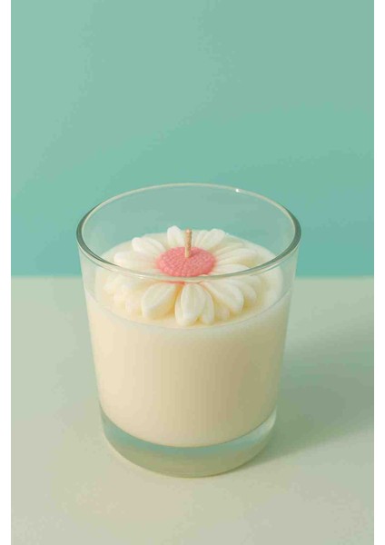 Papatya çiçeği dekoratif mum bardak