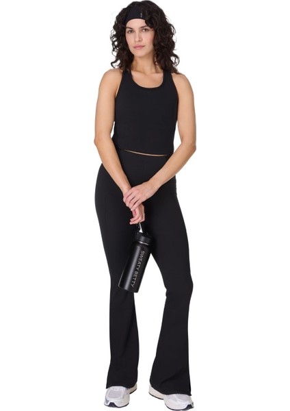 Power Medium Impact Crop Gym Kadın Siyah Fitness Bra