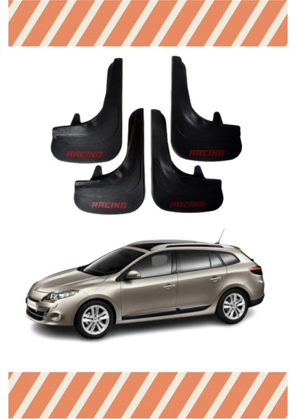 Renault Megane 3 Stw 2010-2016 Racing Yazılı 4'lü Tozluk Çamurluk Paçalık