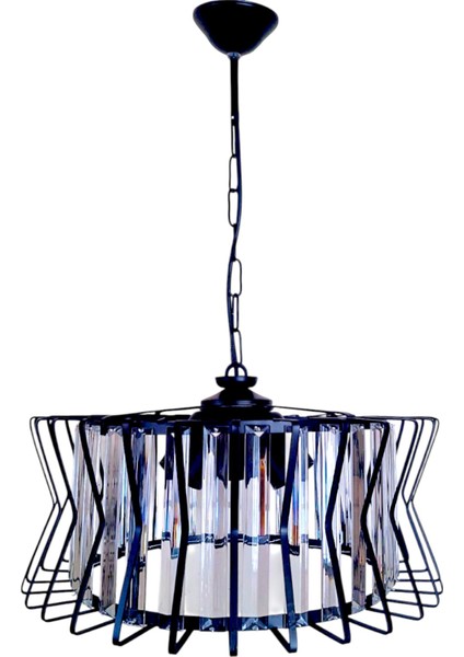 Antik Şeker 3’lü Avize – Siyah, Kristal Tabut Taşlı, Modern modelleri