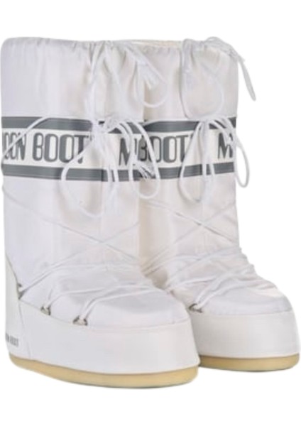 80d1400440-a001 Moon Boot Nylon Unisex Çocuk Beyaz Kar Botu