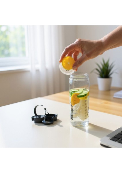 Pure Su Matarası, Süzgeçli Su Kabı, Plastik Suluk, Su Matarası, 730 ml fırsatları