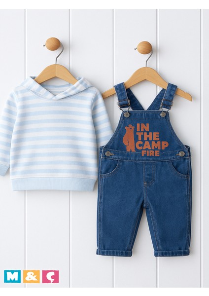 Unisex Kot Tulum Sonbahar Kış Kız Erkek Bebek 2li Takım Overall Jumpsuit