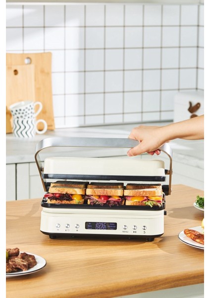 Tost, Krep Izgara Çift Taraflı Plaka 2000W Digitalekran Yanmazyapışmaz Tost, Krep ve Izgara Makinesi indirimleri