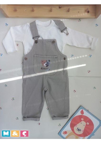 Unisex Kot Tulum Sonbahar Kış Kız Erkek Bebek 2li Takım Overall Jumpsuit fiyatları