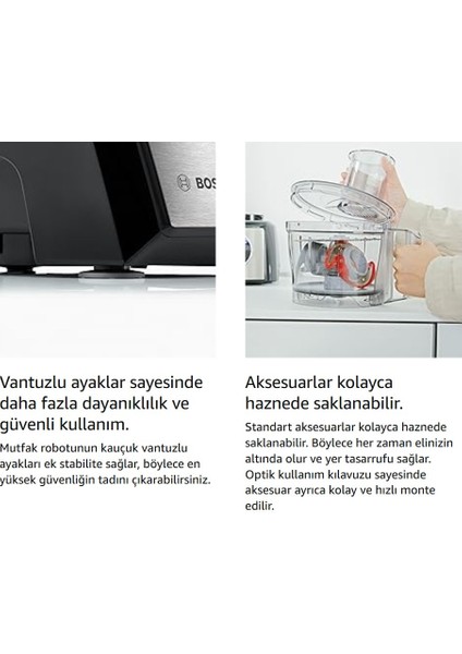 50 Fonksiyonlu Hamur Yoğurma Smoothie Rende Öğütücü Doğrayıcı Hepsi Bir Arada Mutfak Robotu 800 W Güçlü Motor modelleri