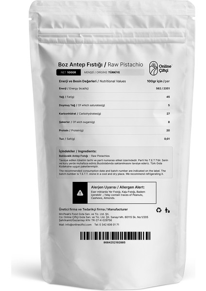 Baklavalık Iç Antep Fıstığı 100GR fiyatları