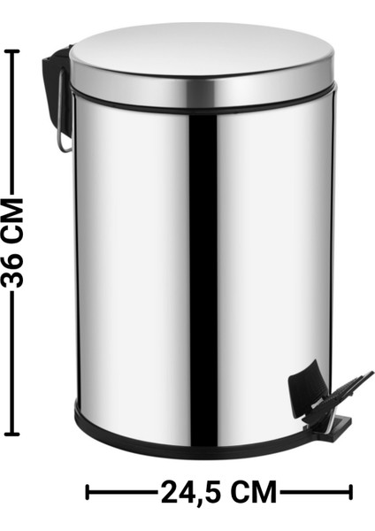 12 Litre Çöp Kovası Metal Paslanmaz Çelikli Pedal Çöp Kutusu Tuvalet Banyo Balkon Mutfak fiyatları