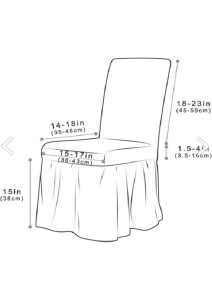 Jakarli Şal Desen Etekli Sandalye Örtüsü, Yüksek Kaliteli, Yıkanabilir, Esnekli, Lastikli 6 Adet fiyatları