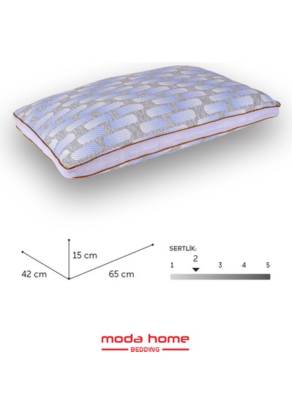 2 Adet Moda Klimalı Yastık ,pamuk Viskon Kumaşlı Çift Biyeli Yıkanabilir Kılıflı 50*70 cm 1250 gr