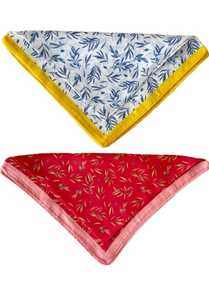 2 Li %100 Pamuklu Bandana Seti Özel Desen Bandana Fular Çanta Aksesuarı Bandana 45X50 cm