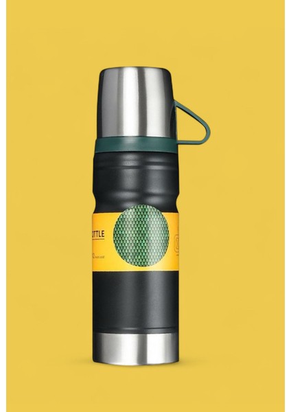 Paslanmaz Çelik 680 ml Vakumlu Termos Seti – 3’lü Çelik Bardaklı fiyatları