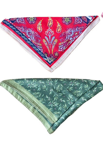 2 Li %100 Pamuklu Bandana Seti Özel Desen Bandana Fular Çanta Aksesuarı Bandana 45X50 cm