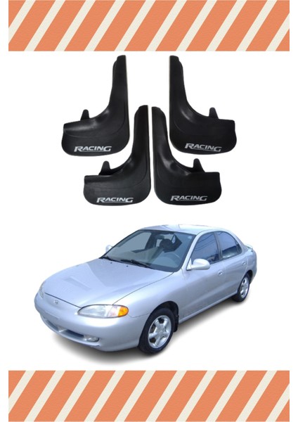 Honda Elentra 1996-2001 Racing Yazılı 4'lü Tozluk Çamurluk Paçalık