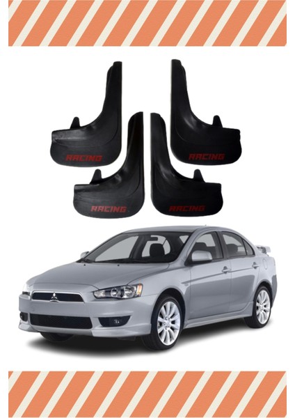 Mitsubishi Lancer Racing Yazılı 4'lü Tozluk Çamurluk Paçalık