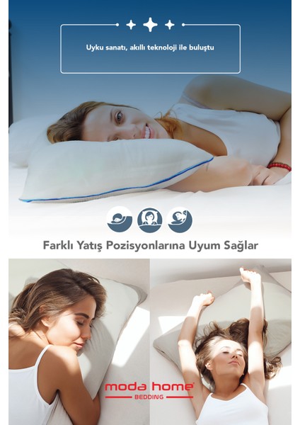 Moda Vısco Parçacıklı Yastık ,boyun Destekli Ortopedik Yastık Yıkanabilir Kılıflı 40*60CM 1200 gr fırsatları
