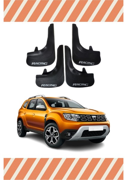 Dacia Duster 2017 ve Sonrası Racing Yazılı 4'lü Tozluk Çamurluk Paçalık