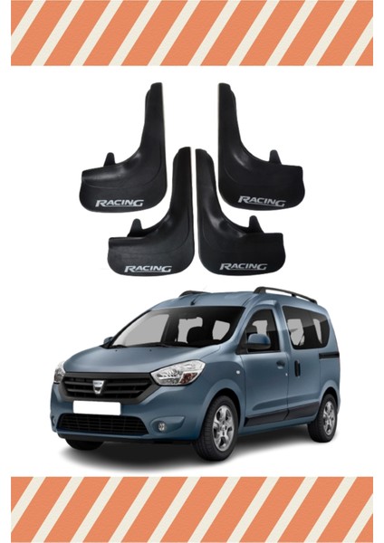 Dacia Dokker Tüm Kasalar Racing Yazılı 4'lü Tozluk Çamurluk Paçalık
