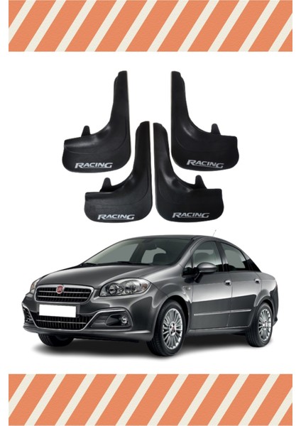 Fiat Linea Tüm Kasalar Racing Yazılı 4'lü Tozluk Çamurluk Paçalık