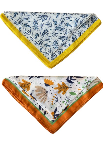 2 Li %100 Pamuklu Bandana Seti Özel Desen Bandana Fular Çanta Aksesuarı Bandana 45X50 cm