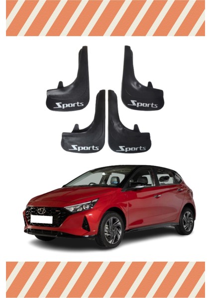 Hyundai I20 2021-2022 Sports Yazılı 4'lü Tozluk Çamurluk Paçalık