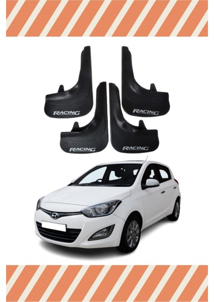 Hyundai I20 2011-2014 Racing Yazılı 4'lü Tozluk Çamurluk Paçalık