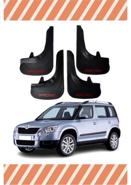 Skoda Yeti Racing Yazılı 4'lü Tozluk Çamurluk Paçalık