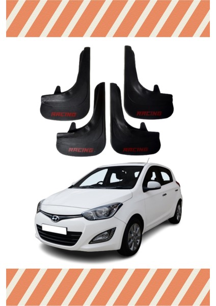 Hyundai I20 2011-2014 Racing Yazılı 4'lü Tozluk Çamurluk Paçalık