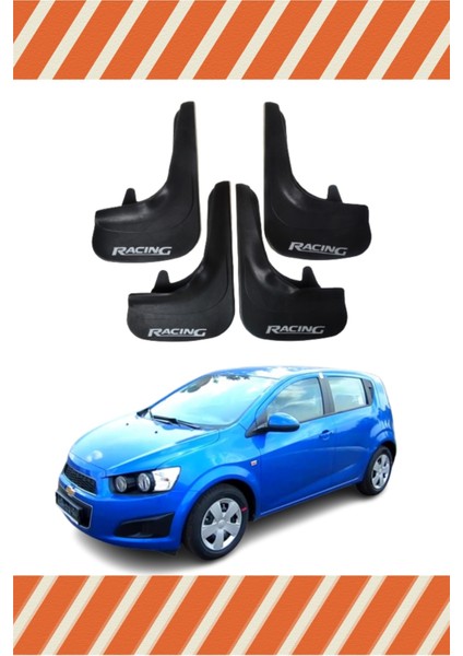 Chevrolet Aveo Hb 2011 ve Sonrası Racing Yazılı 4'lü Tozluk Çamurluk Paçalık