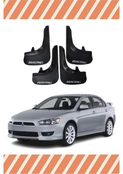 Mitsubishi Lancer Racing Yazılı 4'lü Tozluk Çamurluk Paçalık