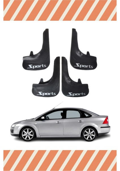 Ford Focus 2 Sports Yazılı 4'lütozluk Çamurluk Paçalık