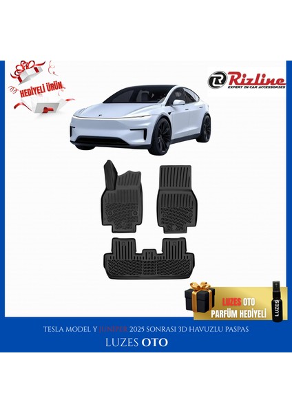 Tesla Model Y Juniper 3D Havuzlu Paspas 2026 Model Uyumlu