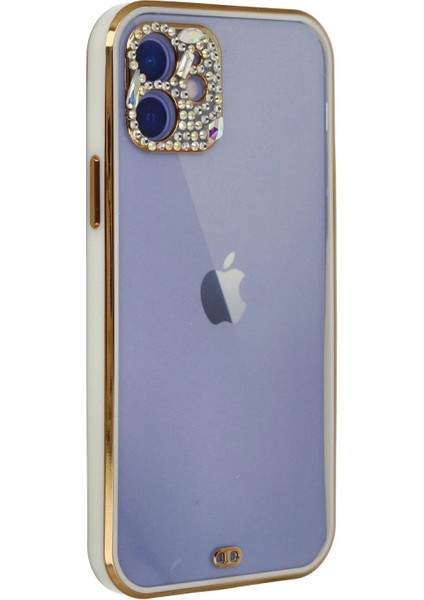 iPhone 12 Kılıf Liva Taşlı Silikon - Beyaz modelleri